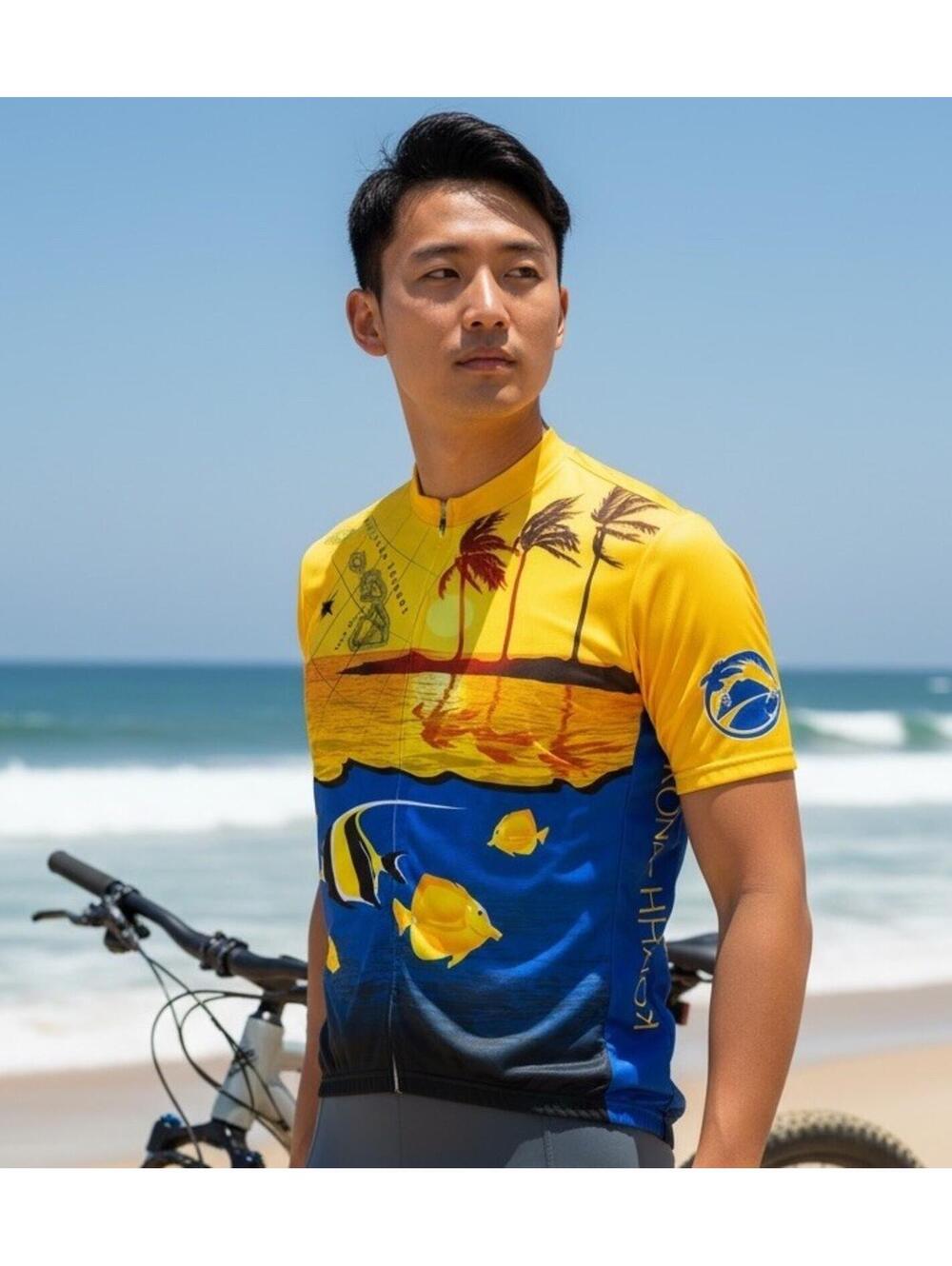 Primal Hawaii Cycling Jersey Mens XXL 1/4 Zip Tropical Fish Bike AOP